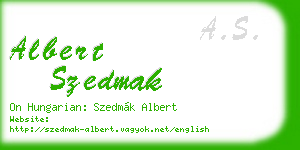 albert szedmak business card